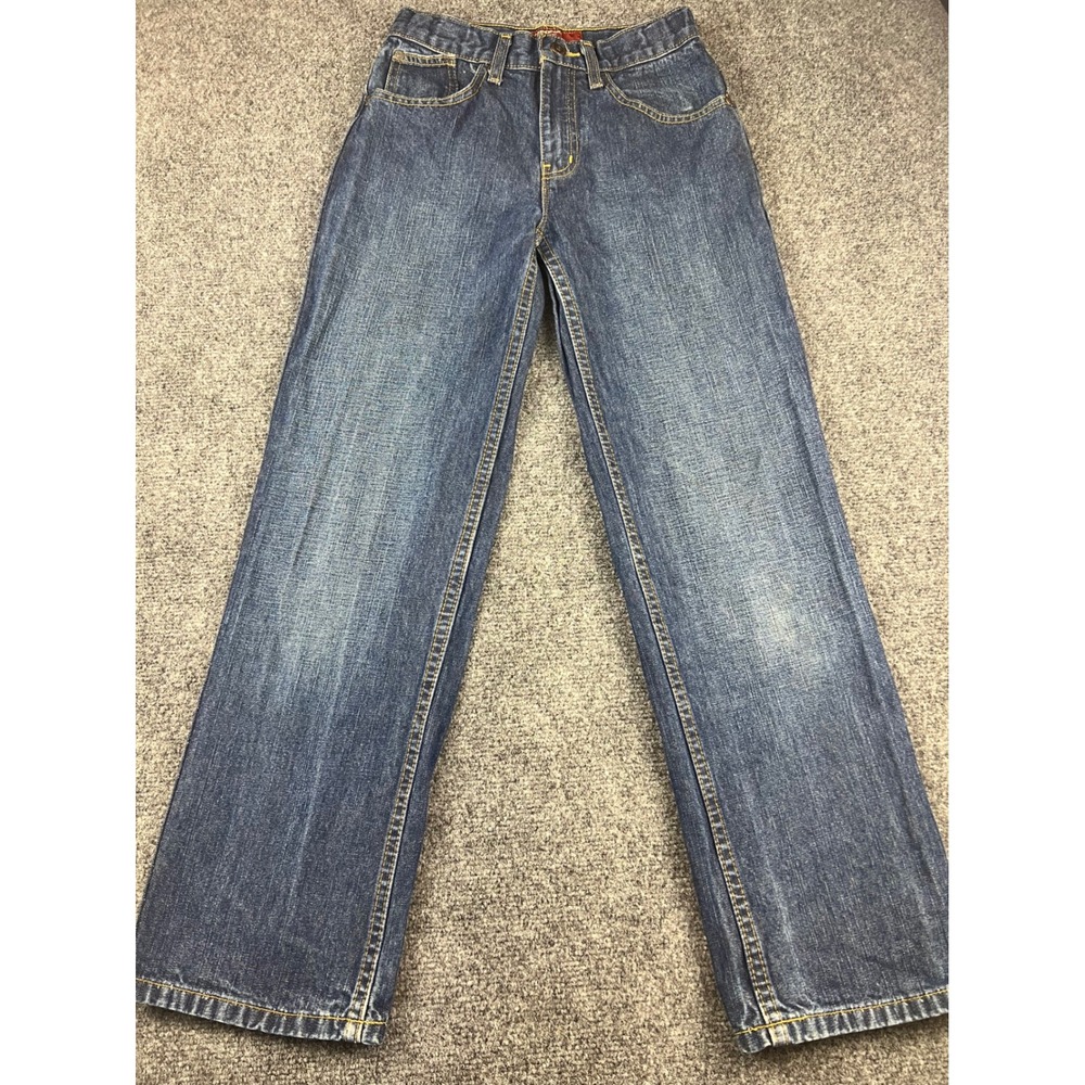 Arizona Jean Co Boys Relaxed Straight Leg Denim Jeans Blue Sz 14 Slim 100 Cotton